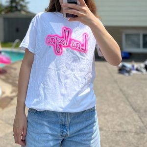 Las Vegas hot pink graphic tee